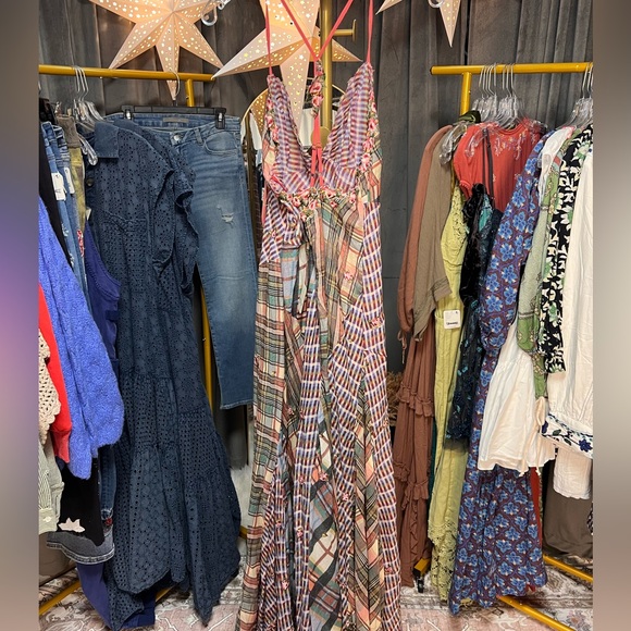 Free People Prairie Dust Embroidered Patchwork Maxi Dress in Fall Combo - Picture 9 of 10